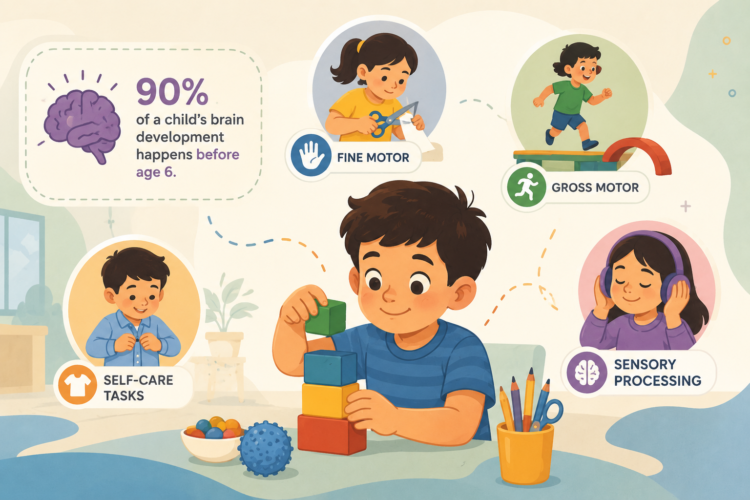 Child doing small tasks
